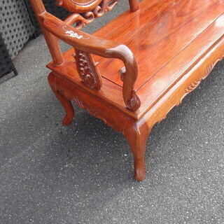 大幅値下げ!!】 唐木＆螺鈿細工 3人掛け 長椅子 ベンチ チェア 木製