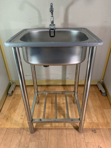 業務用 ステンレス 1層シンク流し台 蛇口付き W510xD430x高さ800mm