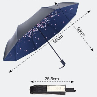 【物々交換OK】【値下げ】【新品】韓国風 可愛い 桜の花柄 高級 折りたたみ傘 超軽量 ブラックの画像