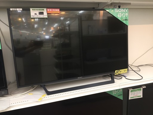 【購入後も安心な1年間動作保証付き♪】2018年製SONY(ソニー)の43インチ液晶テレビのご紹介です！