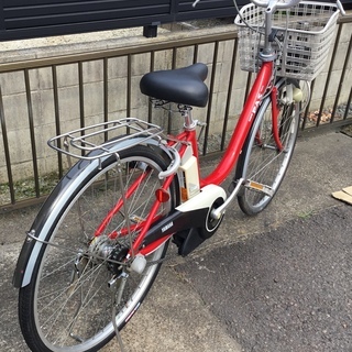 ＜動作品＞ヤマハ 電動アシスト自転車 PAS 3段変速 26インチ・Ｘ-211充電器付・サドル新品交換