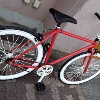 赤い700c シングルスピードピストバイク