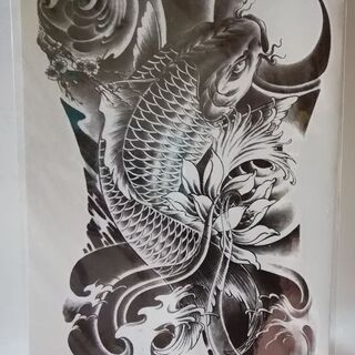 リアル！鯉柄！タトゥーシール(フェイクシール)