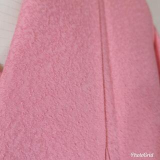 正絹 袷 色無地☆淡いピンク 一つ紋の画像