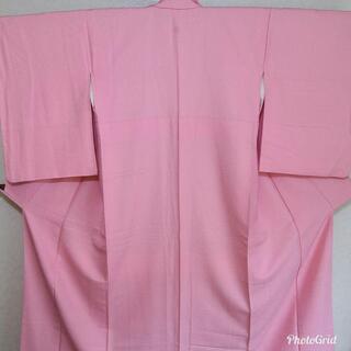 正絹 袷 色無地☆淡いピンク 一つ紋の画像