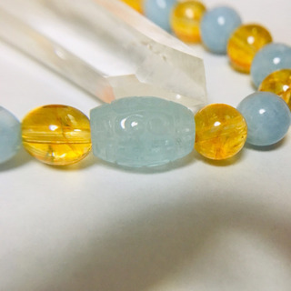 【新品】アクアマリンとシトリン マニ車ブレスレットの画像