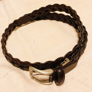 中古 メッシュ革ベルト ブラウン