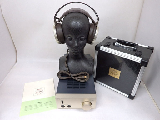 動作OK★STAX ドライバーユニット SRM-717 ヘッドホンアンプ+コンデンサー型 イヤースピーカー SR-007 ケース付 スタックス ヘッドホン