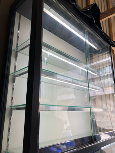 ガラス棚 電気付き 約190×90×35