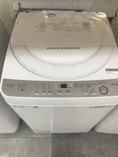 SHARP 6.0Kg洗濯機　2018年製