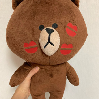 LINEフレンズ ブラウン ぬいぐるみ キス