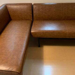 Unico DINNダイニングテーブル＆ベンチソファー（茶色）のセット