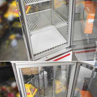 サンデン 冷蔵ショーケース 112Ｌ ＡＧＶ-182Ｘ-Ｂ 縦型 ４面ガラス Asahi アサヒ 厨房 店舗 業務用 屋内用 SANDEN 札幌市 白石区 東札幌