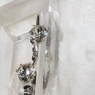 【スワロフスキー】７mm一粒ダイヤモンド18k　イアリングの画像