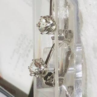 【スワロフスキー】７mm一粒ダイヤモンド18k　イアリングの画像