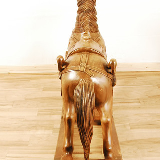 9707 希少 大人も乗れる巨大 ヨーロッパ アンティーク 無垢 チーク材