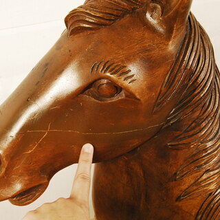 9707 希少 大人も乗れる巨大 ヨーロッパ アンティーク 無垢 チーク材