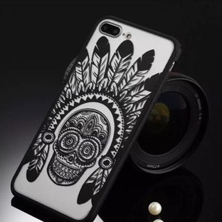 【新品】 iPhone8/7 ∞エスニック・ドクロケース