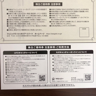 セガサミー フェニックス・シーガイア リゾート 施設利用券の画像