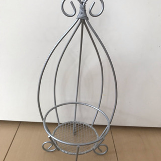 美品☆鳥かごみたいなアイアン飾り シルバー