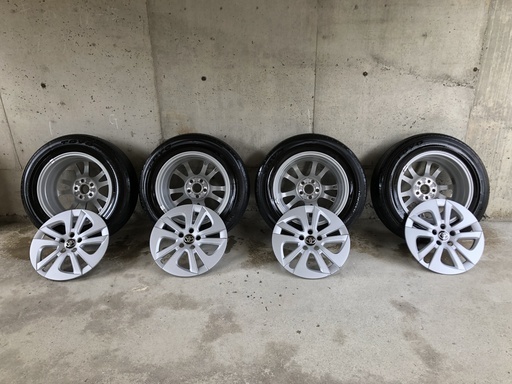 50系プリウス純正アルミ＆ホイールキャップ（ナットなし）4本セット　トーヨーナノエナジー195/65R15