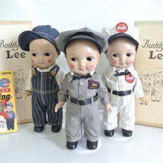 ビンテージ　バディーリー　人形3体セット 希少 復刻 BuddyLee 3体 おまけドーナツボタン付き バディ・リー