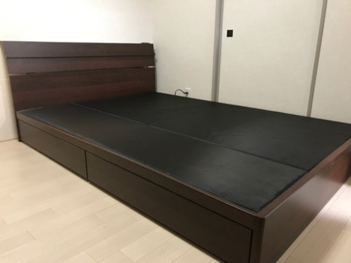 商談中！！  美品＊ダブルベッド フレーム  収納付き