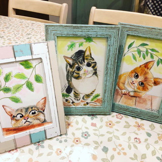 カフェ店内で、水彩画・鉛筆デッサン・トールペイント ジャンル問わずの画像