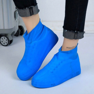 携帯 レインシューズ ブルー サイズMの画像