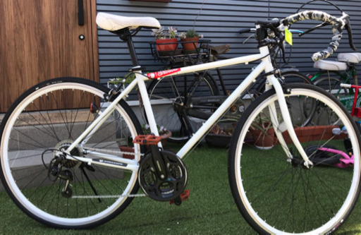 ★中古★ ノーブランドロードバイク ホワイト 3×7段ギア 新品交換部品多数！