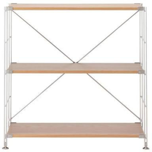 ステンレスユニットシェルフ オーク材 ワイド小