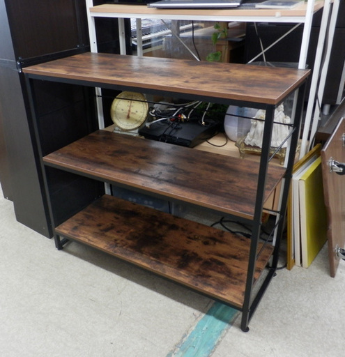 PayPay対応 ニトリ 3段 ラック シェルフ 棚 木目 アイアン インダストリアル ヴィンテージ 男前インテリア 札幌市西区西野