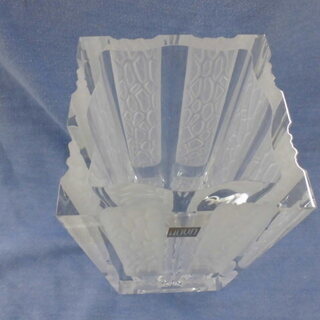ホヤ クリスタル HOYA 花瓶 フラワーベース 四角形 12×25㎝ ガラス 花器　札幌　西岡店の画像