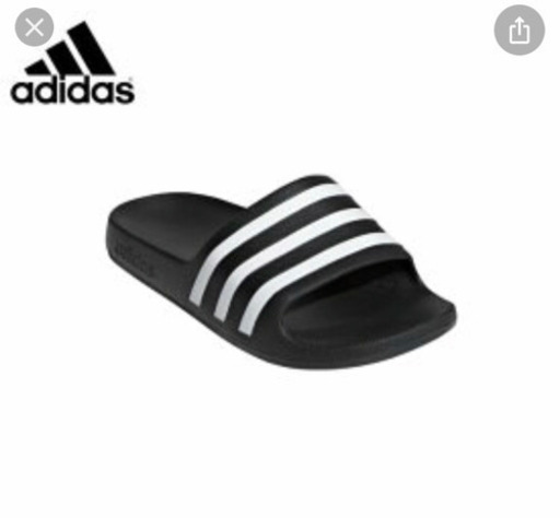 【美品】adidasアディダス★人気！シャワーサンダルスリッパ靴★ブラック黒22〜23cm（ジュニア）