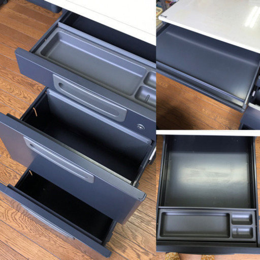 PLUS スチール 机 デスク 片袖 1200×700×700 マット付き