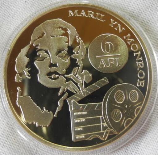 ◆◆◆マリリン・モンロー ★コイン 記念メダル 金貨 金メダル カラー版 24金■今ならオリンピック記念硬貨６枚プレゼント中～♪