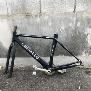 中古 ピストバイクフレーム クランクペダル付き