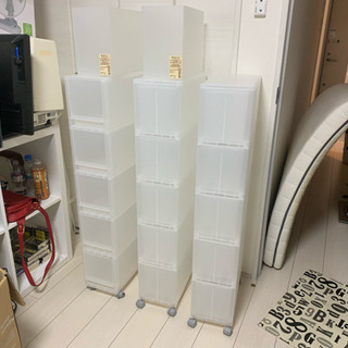大人気　無印良品 プラスチックケース ストッカー5段 キャスター...