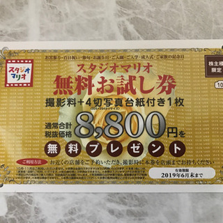 スタジオマリオ 無料お試し券 税込9500円相当