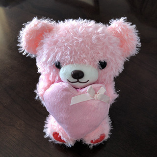 小物入れ付きぬいぐるみ くま ピンク 中古