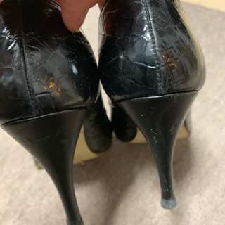 オープントゥパンプス ブラックの画像