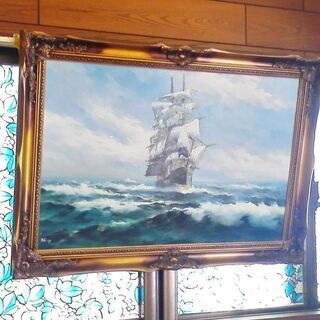 帆船　絵画　油絵　chang