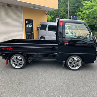 サンバートラック　４WD　５M/T　ローダウン　１５インチアルミホイール　メッキ前出しバンパー　塗り替えの画像