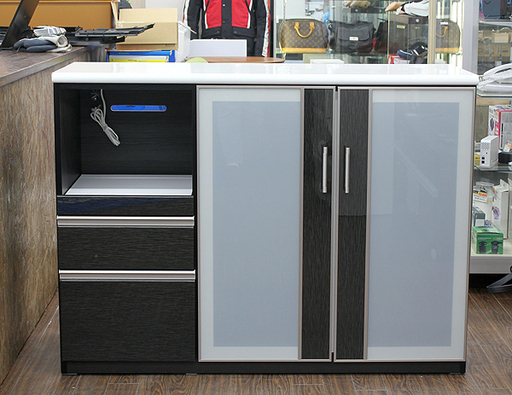 ニトリ キッチンカウンター ポスティア 135 ブラック レンジボード キッチンボード