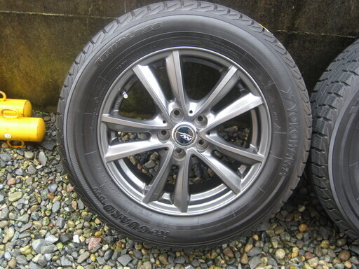 【値下げ】195/65R15 人気のウェッズブラックホイールとヨコハマig30 残溝約5mm アルミホイール15×6J　5Ｈ 4本 スタッドレス