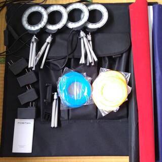 撮影ボックス 撮影ブース 大型写真撮影照明キット 60*60*60cm 4*リングLEDライト搭載（4*900ルーメン，4*7W）の画像