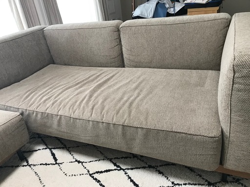 モモナチュラル3人掛けソファ＋オットマン