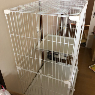猫のペットケージ2段の画像