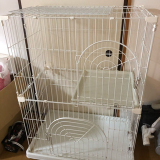 猫のペットケージ2段の画像