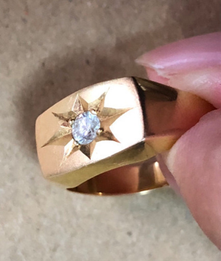 k18 ダイヤ付き ゴールドリング